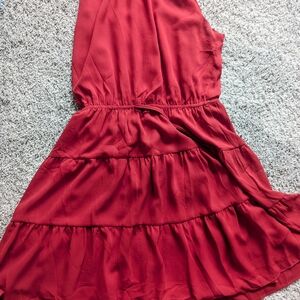 Elegant Red Tiered Dress